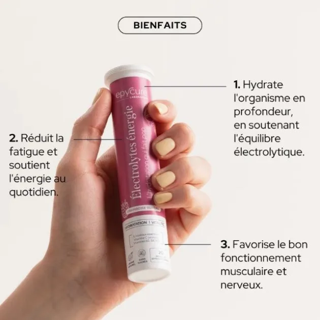 Epycure Électrolytes Énergie Framboise Sureau - 20 pastilles