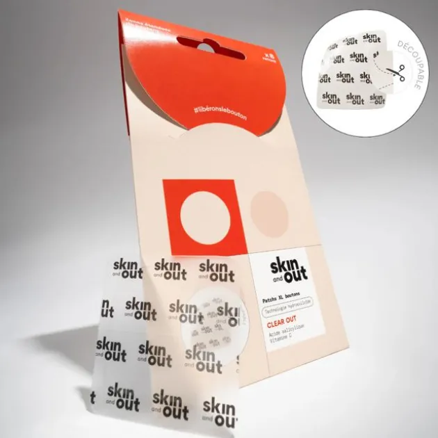 Skin & Out Patchs XL boutons hydrocolloïde Clear Out x8