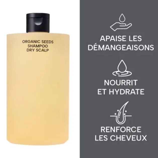 Whamisa Shampoing cheveux secs aux graines bio fermentées - 490 ml